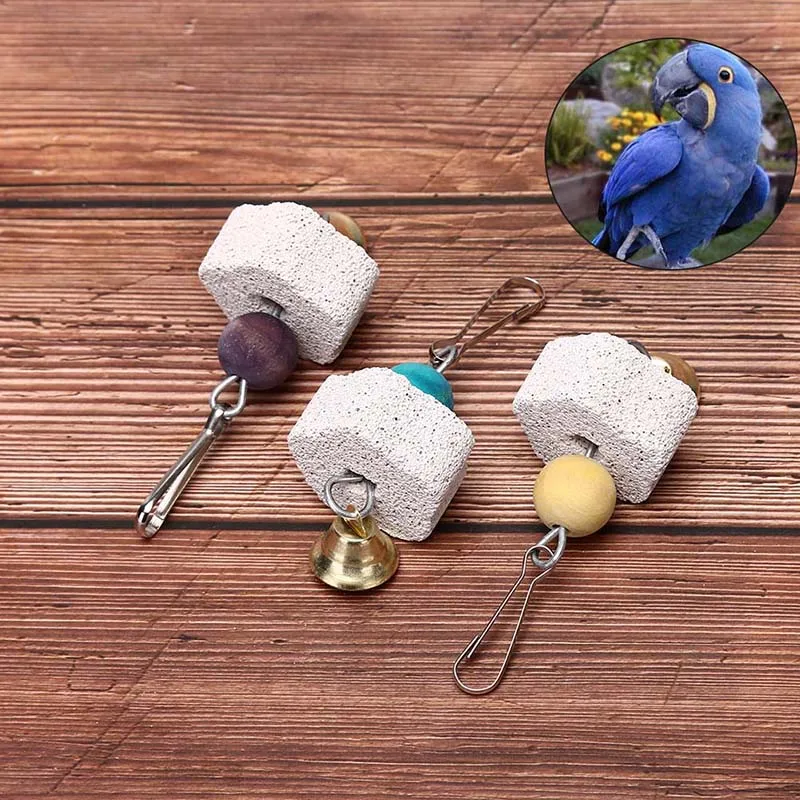 

2019 new arrival Parakeet Cockatiel Budgie Products Parrot Mouth Grinding Blah Stone Bird Toy Molar Stone Cage Toys