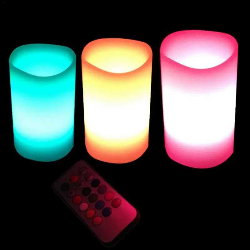 Удаленный Управление Беспламенного 1 Вт RGB светодио дный Tealight AA Батарея управлением ночник светильник для свадьбы для рождественской