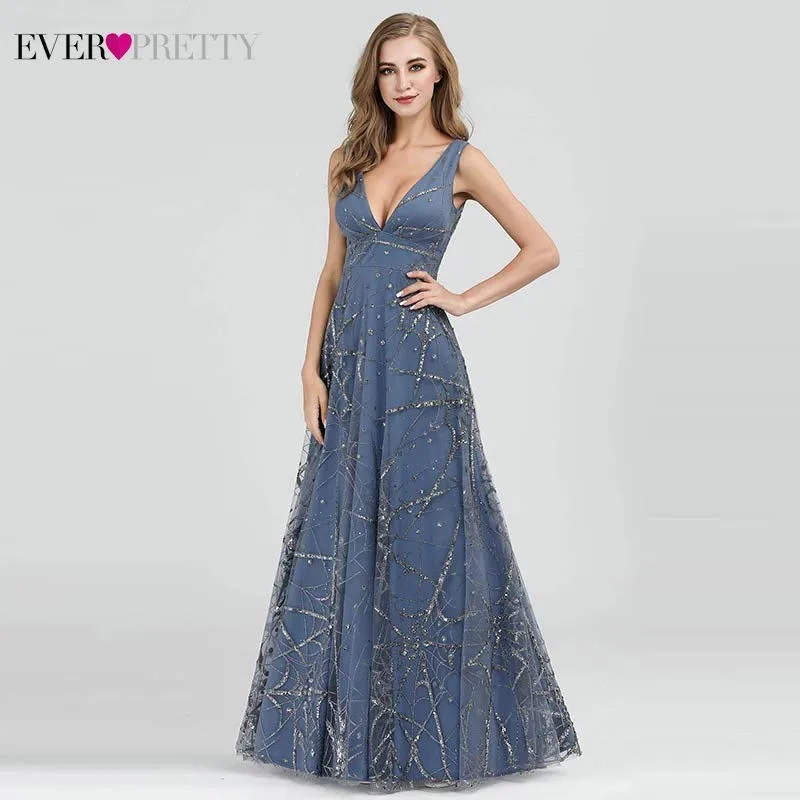 Robe De Soiree вечерние платья Ever Pretty EP07860 сексуальные с v-образным вырезом без рукавов трапециевидные вечерние платья Элегантное Вечернее Платье Abiye