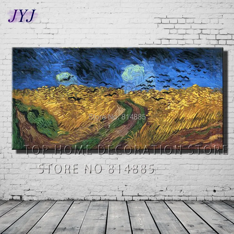 Wheatfield With Crows 1890 by Vincent Van Gogh Top Quality Famous Oil Painting Canvas Wall Art Gift Home Decoration VG015 | Дом и сад