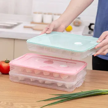 

3pcs/set Frozen Dumpling Boxes with Cover Refrigerator Kitchen Fruit Vegetable Sealed Fresh Storage Food Containers