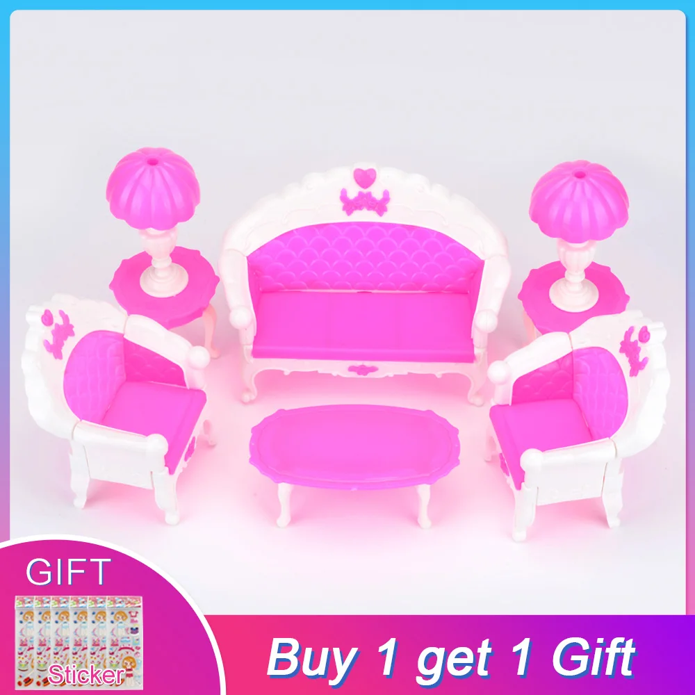 UCanaan 6 قطع لعب الاطفال دمية أثاث غرفة المعيشة أريكة البلاستيك مجموعة ل 1/6 إكسسوارات دمي أفضل الهدايا للأطفال UCanaan 6 قطع لعب الاطفال دمية أثاث غرفة المعيشة أريكة البلاستيك مجموعة ل 1/6 إكسسوارات دمي أفضل الهدايا للأطفال