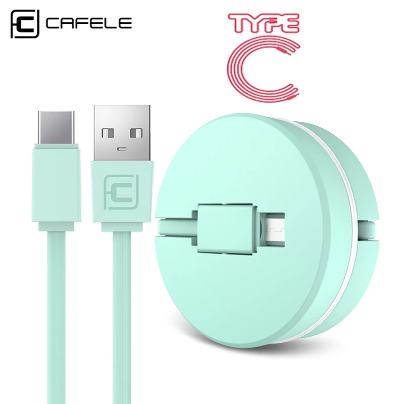 CAFELE usb type C кабель для зарядки данных для huawei P30 P20 pro Xiaomi Mi 9 samsung S10 S9 Oneplus Выдвижной Телефонный Кабель