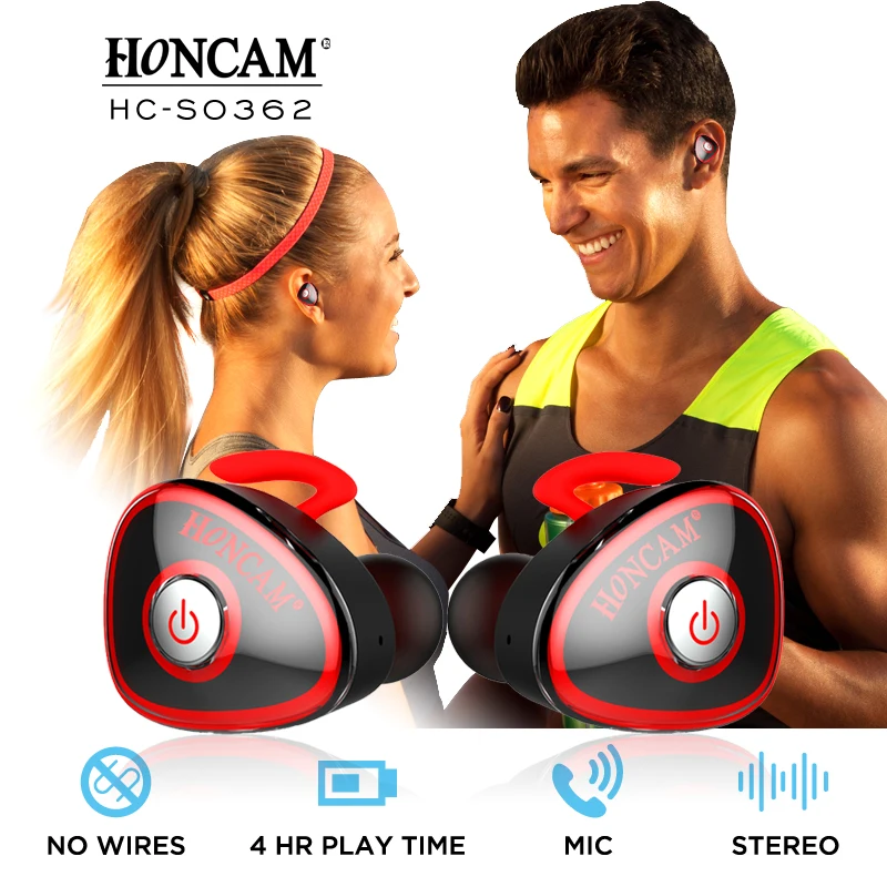 HONCAM Mini Style Wireless Bluetooth Earphones Por...