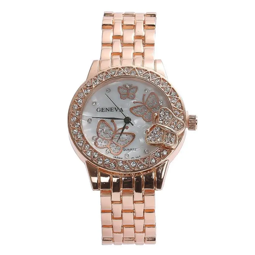

Woman Mens Retro Design Alloy Band Analog Quartz Wrist Watch Luxury Rhinstones Crystal Golden Watches Bracelets reloj mujer A80