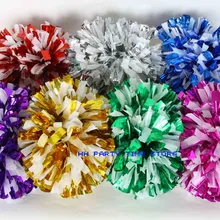 100 г 38 см беспламенные помпоны Черлидинга с помпонами белого, розового, красного, серебряного, золотого, синего цвета с ручкой-батоном, бальный костюм