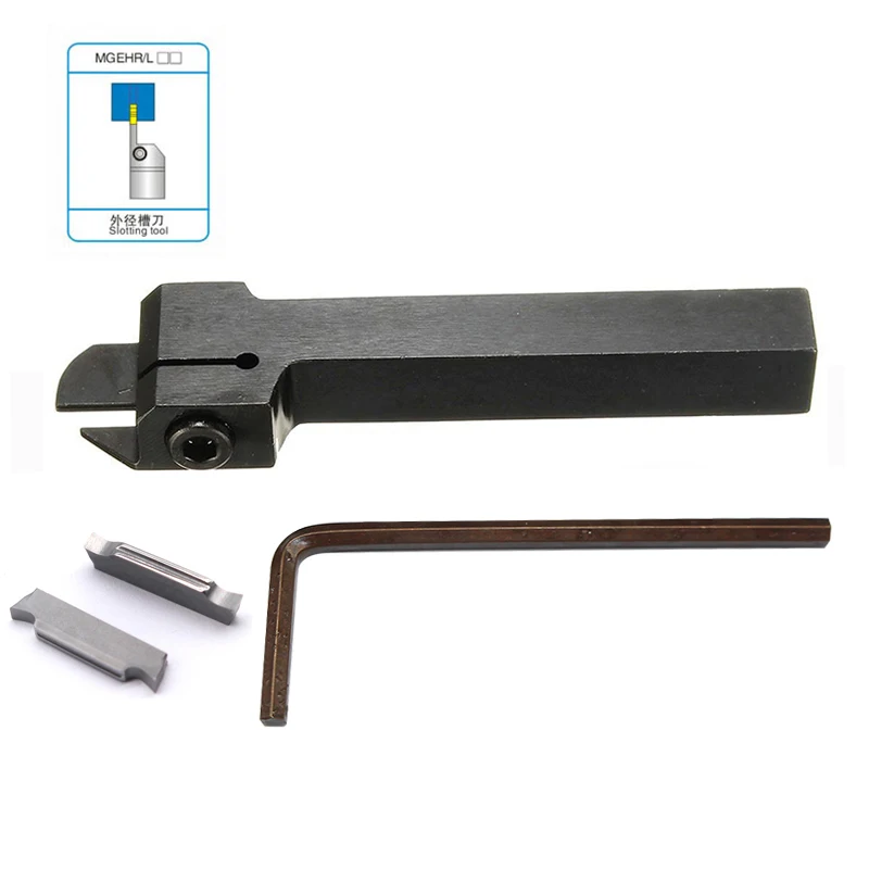 

1pc MGEHR2525-2 Tool Holder Boring Bar with 10pcs MGMN200-G Inserts and Wrench For Lathe Turning Tools