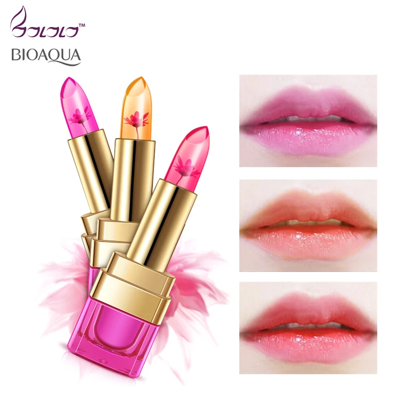 

Bioaqua Brand Lip balm Moisturizer Anti Cracking Crystal Jelly Temperature Color Change Pure Natural Fruit Lips Care Cosmetic