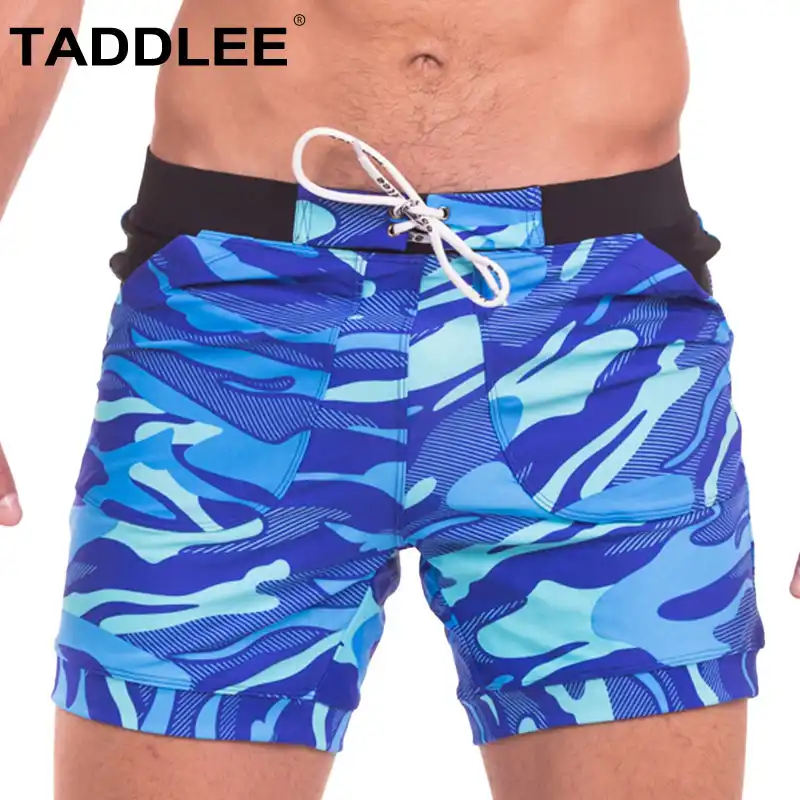 camo swim trunks