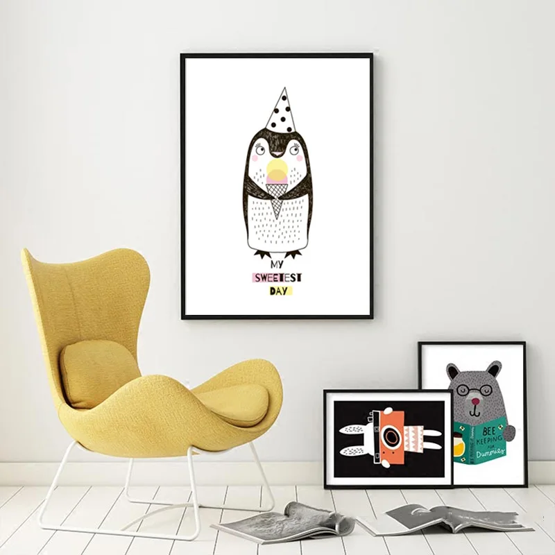 Estilo-n-rdico-Quarto-Dos-Mi-dos-Decora-o-Sorvete-Cartazes-E-C-pias-Girafa-Rosa (3)