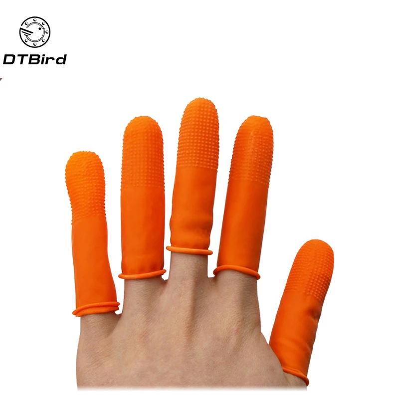 100pcs Latex Finger Sets Quality Non-Slip No Powder Health Gloves Cots Particles Thick Wear-Resistant Rubber Protective | Инструменты