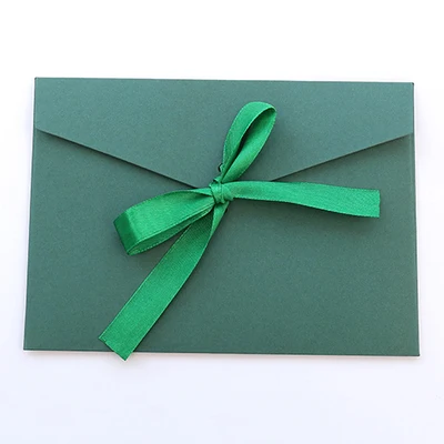10 шт./упак. творческий высококлассные Красивая Ретро Western Ribbon конверты Цвет Свадебные Приглашения - Цвет: Green