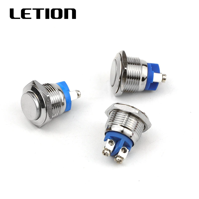 

1pcs 16mm IP67 Metal Push Button Switch Waterproof self-reset 1NO Screw Terminal High / Flat / Round Shape