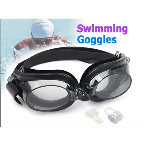 

SZ-LGFM-New Nose&Ear Plug + Black Mariner Swimming Glasses Goggles Silver Smoke Antifog