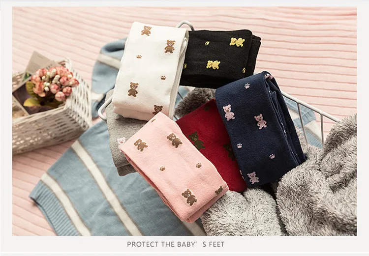 Girls Baby Tights Pantyhose Spring Autumn Cotton Bears Tight 9-1