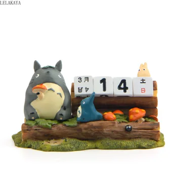 

Studio Ghibli My Neighbor Totoro Anime Action Figure Printed Cartoon Resin DIY Micro Landscape Perpetual Calendar Decoration Toy