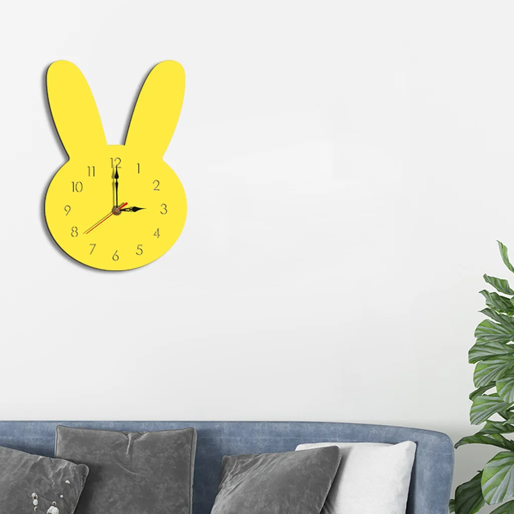 Настенные часы в скандинавском стиле с кроликом, деревянные цифровые настенные часы, декор для гостиной, креативный Декор для гостиной, Новое поступление, 7. APR.24