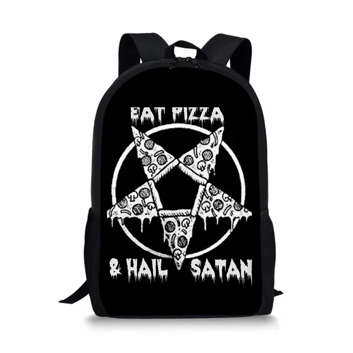 THIKIN школьные ранцы для мальчиков и девочек черный Кот 666/с надписью «Hail satan» печать студентов рюкзаки школьный рюкзак дети Mochila Escolar Bookbag - Цвет: Y3702C