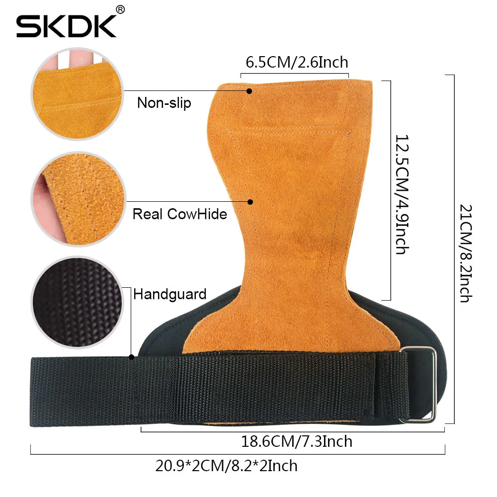 SKDK 1 زوج جلد البقر اليد القبضات الجمباز قفازات القبضات مضاد للانزلاق رياضة اللياقة البدنية قفازات رفع الأثقال قبضة Gym نجوم النادي الأهلي ...