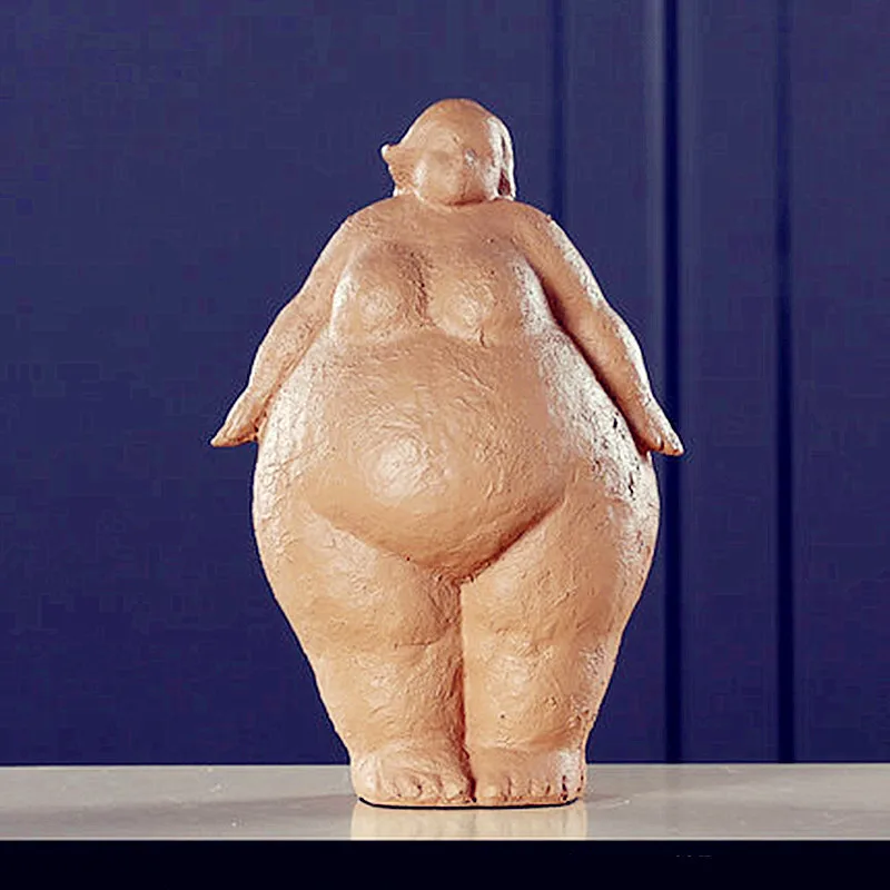 Абстракция Fat Lady Рисунок Статуя полная длина портрет Смола ремесленник Офис Отель гостиная украшение подарок