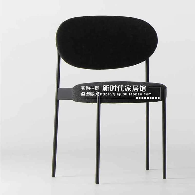 20%Nordic Iron Dining Chair Simple Modern Chair Home Cafe Hotel Fabric Designer Chair Leisure Stool