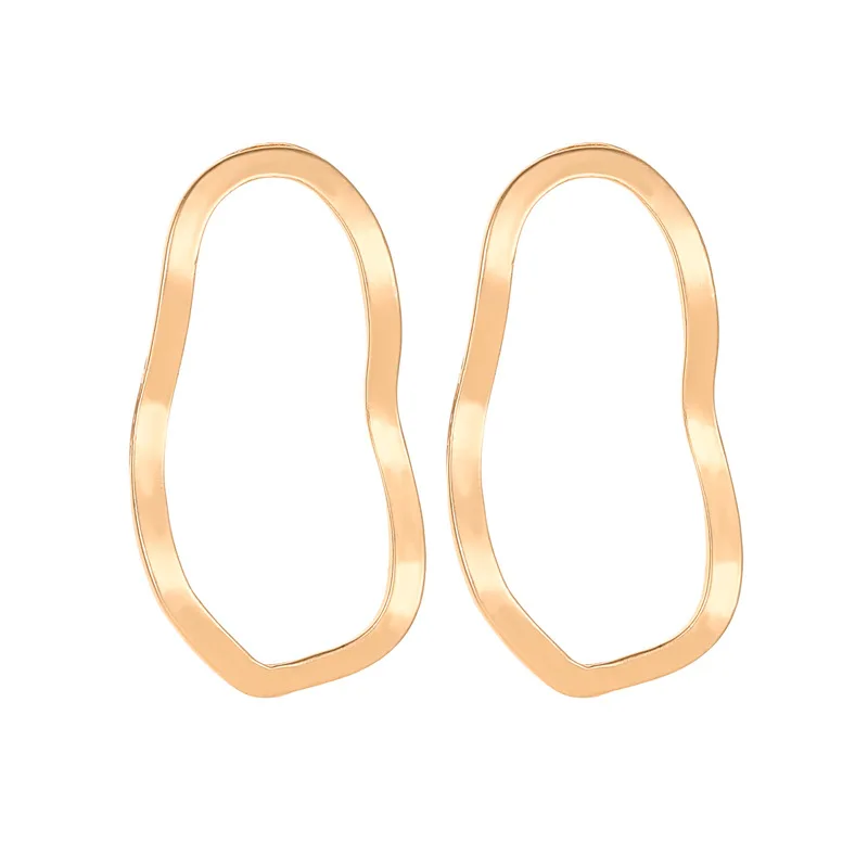 E532 Простой Модный Золотой Серебристый, плакированный геометрический большой овальные серьги для женщин модные большие полые Висячие серьги ювелирные изделия - Окраска металла: A
