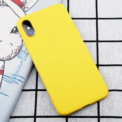 Карамельный цвет чехол для телефона для iPhone XS Max XR X S простой силиконовый чехол для iPhone 6 6S 7 8 Plus 5 5S SE Мягкий ТПУ чехол Capa - Цвет: yellow