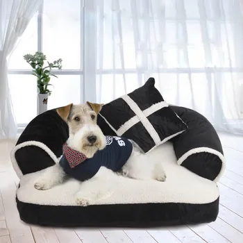 

Pet Sofa Warm Soft Velvet Large Dog Bed Puppy House Kennel Cozy Cat Nest Sleepping Mat Cushion Pet Bedding