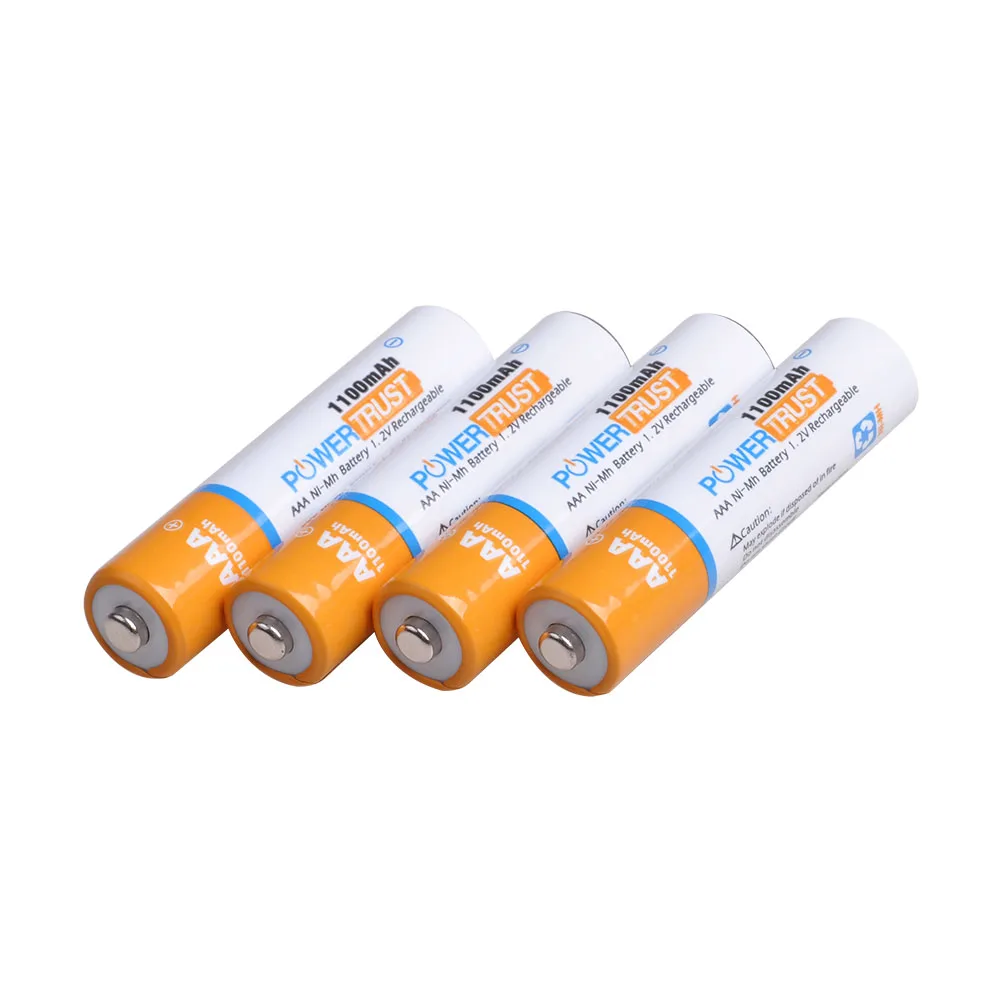 PowerTrust 8 пакетов 1100mAh 1,2 V AAA Ni-MH Аккумуляторная батарея для AAA батарей(чехол в комплекте