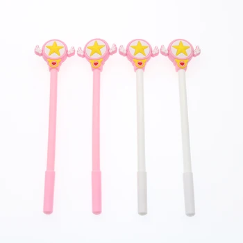 

2pc Cute Girl Stationery Mocha Girl Sakura Star Scepter Pen Pen Gel Pen Star Stars Signature Pen School Office Stationery