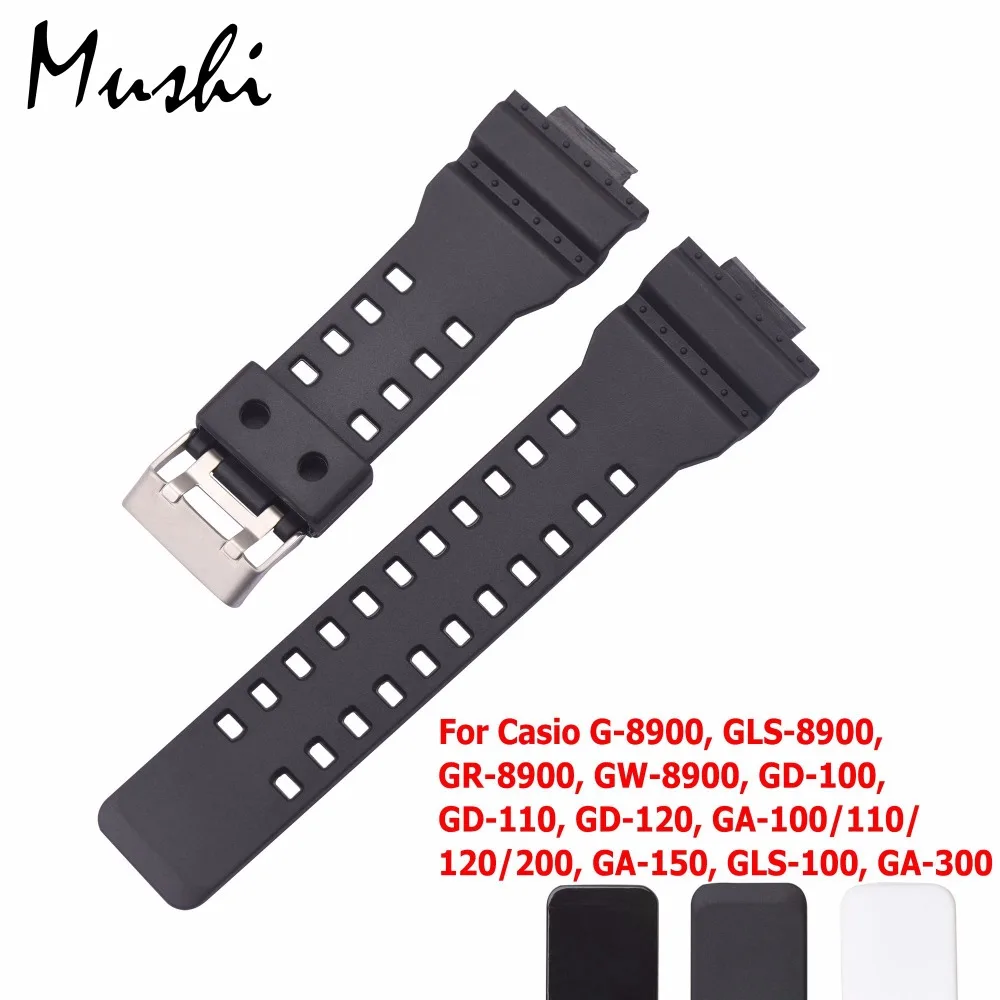 16mm Rubber Watchbands font b Men b font Black Sport Diving Silicone font b Watch b
