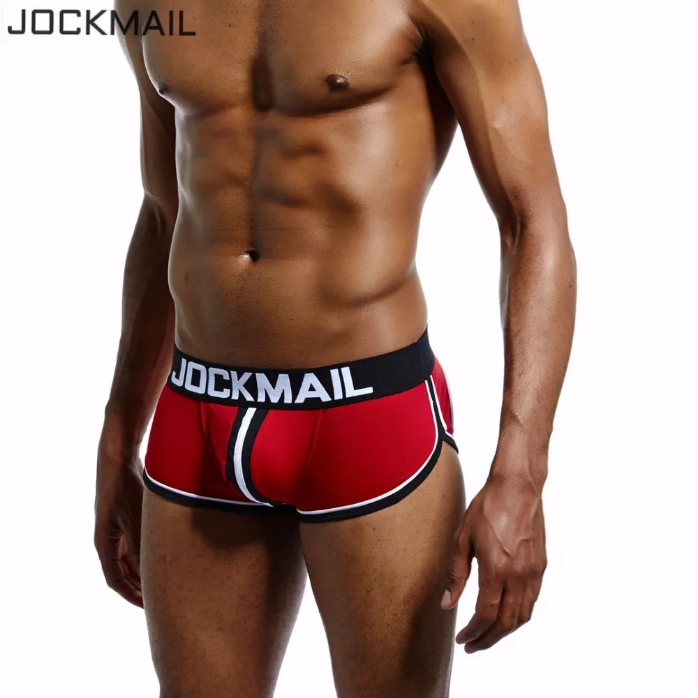 Бренд JOCKMAIL, мужское нижнее белье, боксеры, шорты, открытая спина, ягодицы, хлопок, сексуальное, открытая спина, гей, мужское нижнее белье, JockStrap cuecas, Гей Трусы