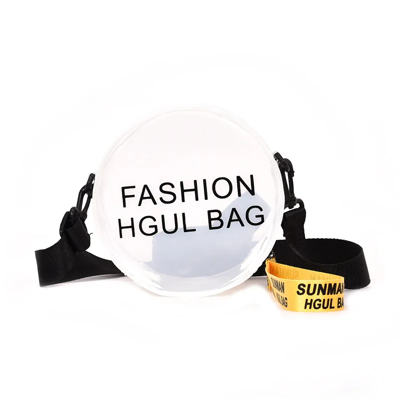 

Women letter transparent jelly bag lady shoulder satchel small round crossbody bags tiny adorable light color purse