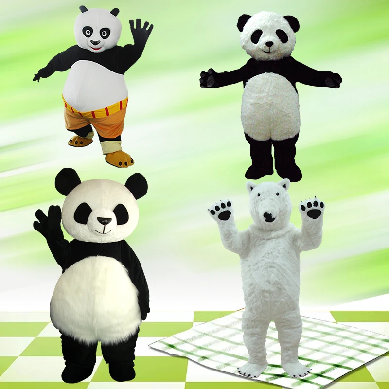 Китай Panda талисмана костюмы Косплэй Вечерние игры платье наряды Костюмы рекламы карнавальный Хэллоуин Рождество Пасха взрослых Размеры