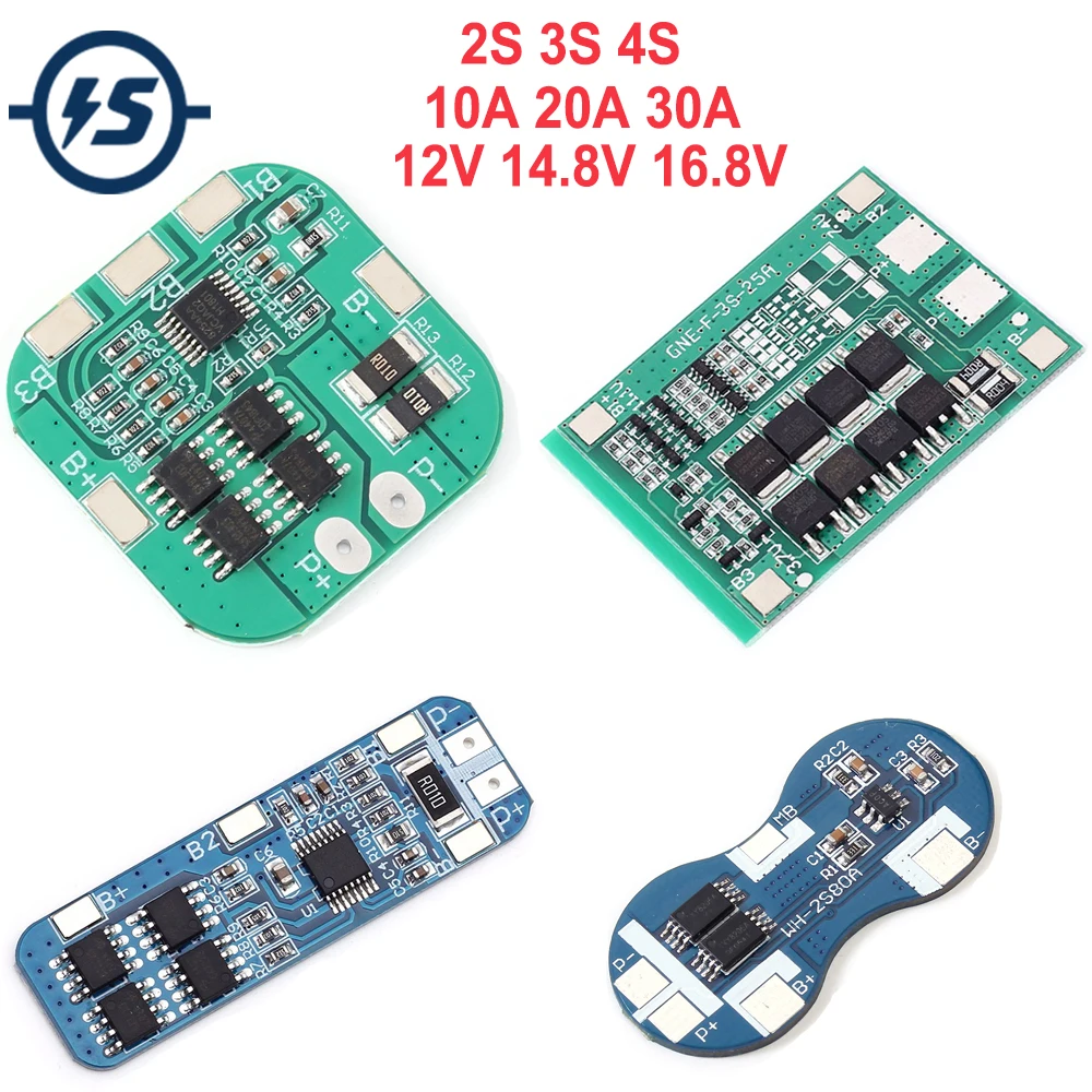 

Li-ion Lithium Battery Charger Board Module Protection Board Electronic 2S 3S 4S 10A 20A 30A 12V 14.8V 16.8V 18650