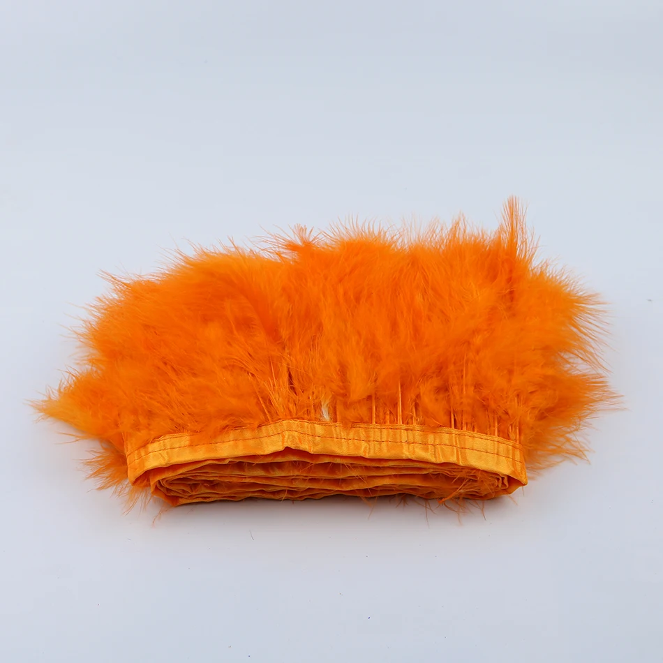 7 orange marabou feather trims 1