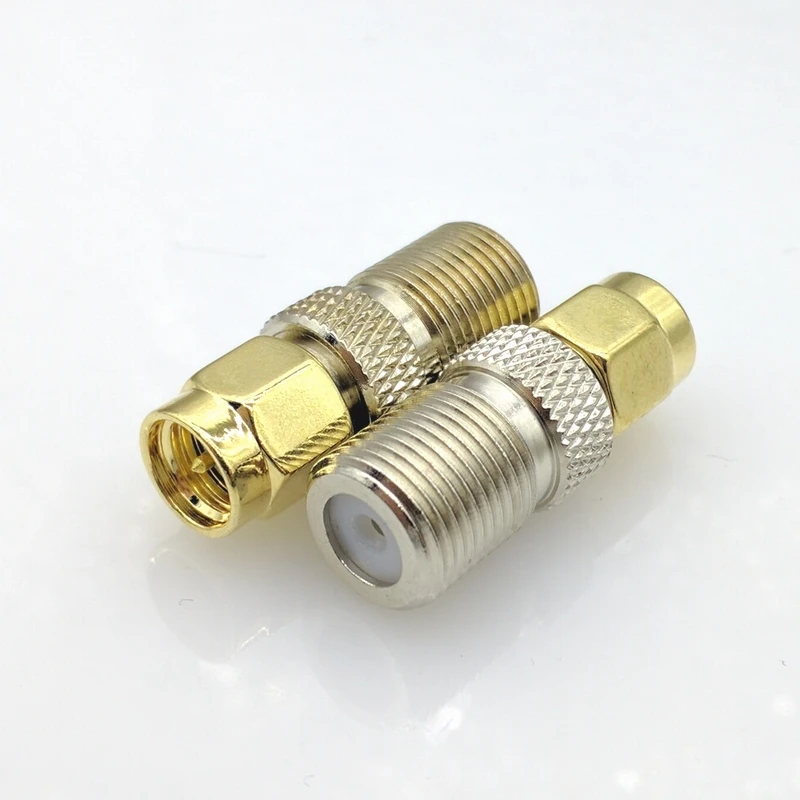 Kingjinglo 10 Pcs Steel F Type Male Plug to SMA Female Jack RF Coaxial Adapter Connector