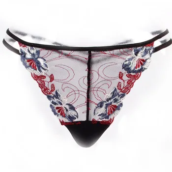 

women sexy panties royal embroidered lace panties sexy transparent low-waist embroidery t female thong