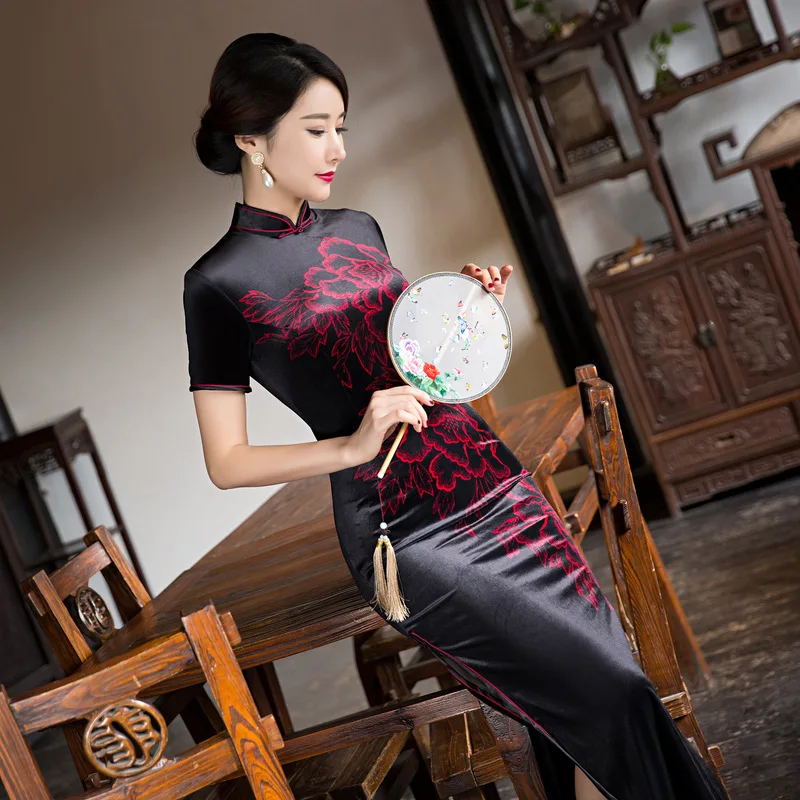 Satin Cheongsam Dress