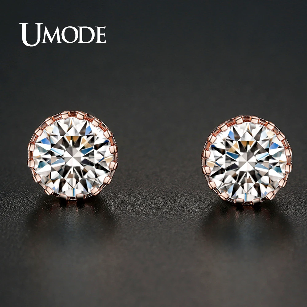 

UMODE Brand Fashion CZ Crystal Stud Earrings for Women Trendy Wedding Party Jewelry Gifts Boucle D'Oreille Gift Bijoux AUE0013A