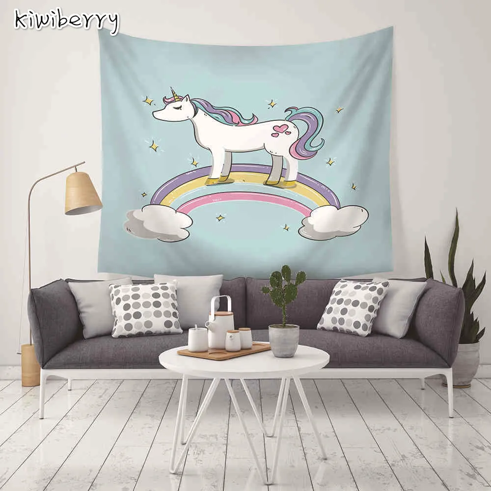 Wall Tapestry Indian Mandala Cartoon Unicorn Macrame Hanging Tapestries Bedspread Blanket Bed Table Cloth Boho Decor | Дом и сад