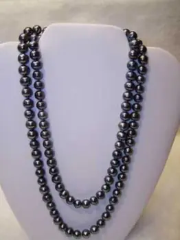 

Free shipping@@@@@ AAA 8-9mm tahitian black pearl necklace 48inch