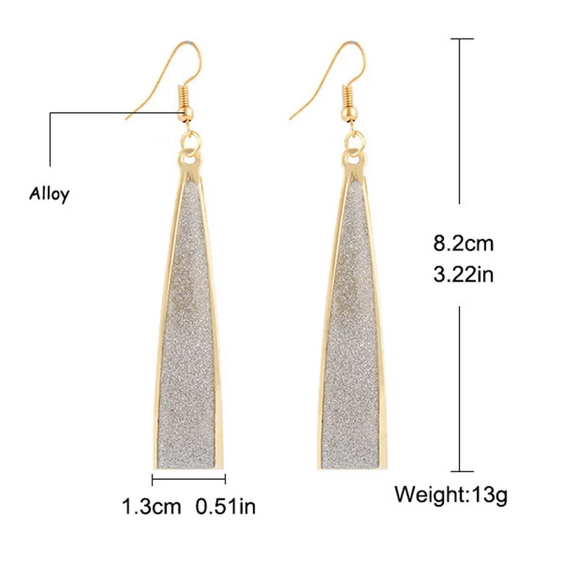 

HOT Silver / Gold Crystal Scrub Hook Pendant Earrings Pendientes Women's Fashion Casual Scrub Earrings