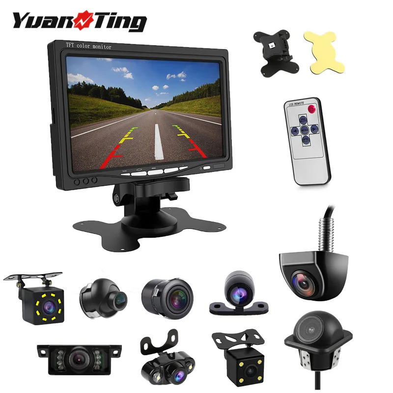 

YuanTing 7'' TFT LCD Display Monitor Screen & Vehicle Reverse Rear View Backup Camera Parking System Night Vision Waterproof 6M