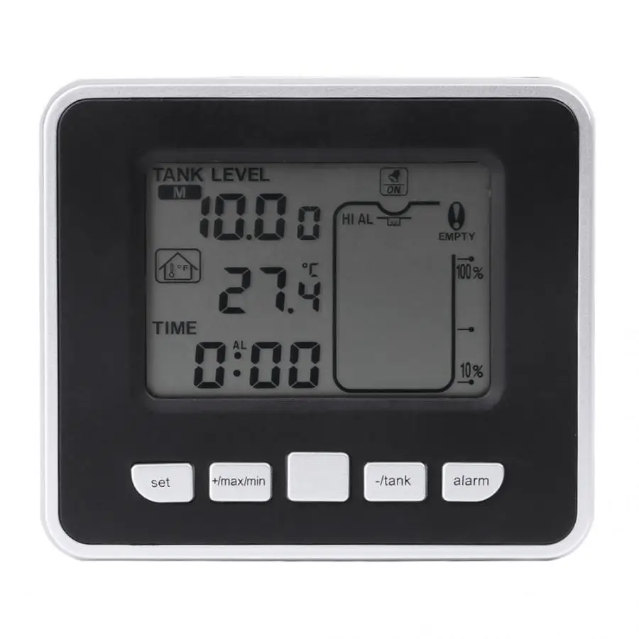 

Ultrasonic Level Meter Sensor Water Tank Liquid Depth with Temperature Display