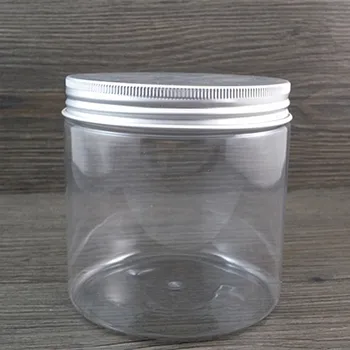 

Free shipping 500ml PET bottles for cream with aluminum caps, 500g PET plastic mask bottles for cosmetic package