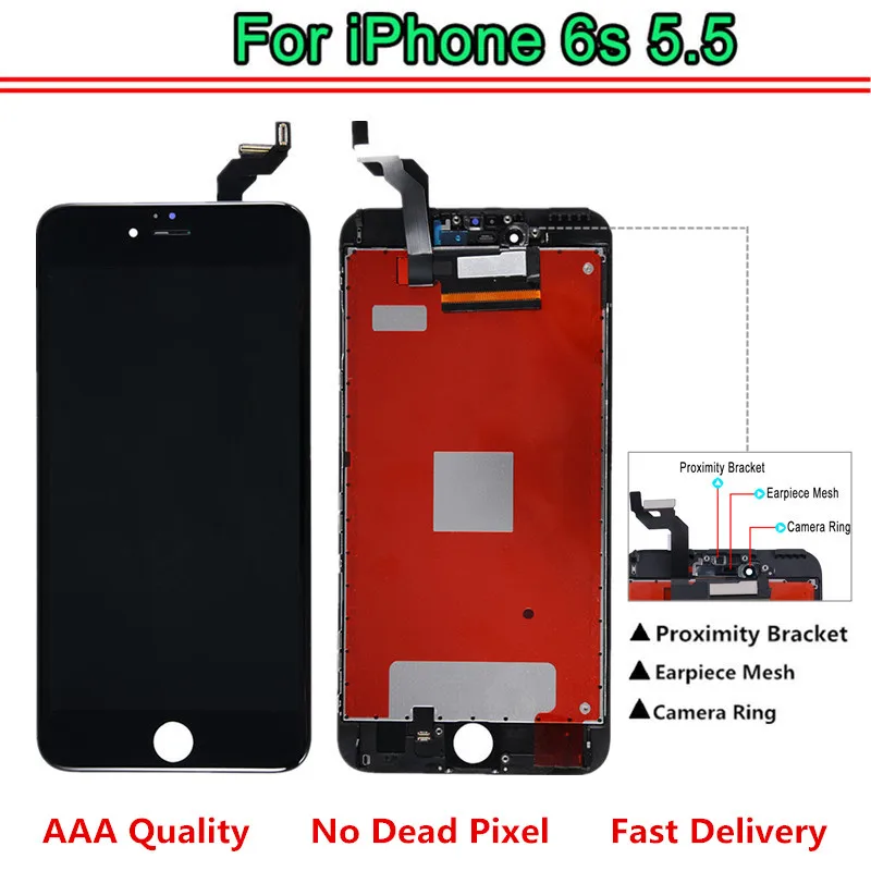 

5PCS Grade AAA No Dead Pixel LCD For iPhone 6S Plus LCD Display With Touch Screen Digitizer Assembly Replacement Free Shipping