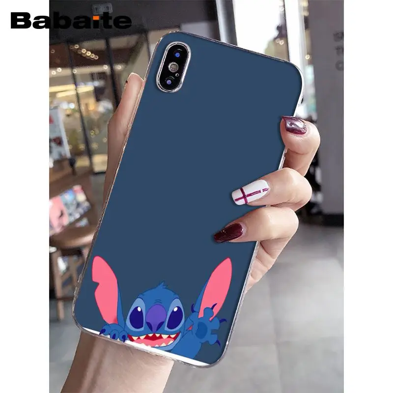 Babaite Love Cartoon Stitch клиент высокое качество чехол для телефона для iPhone 8 7 6 6S Plus 5 5S SE XR X XS MAX Coque Shell - Цвет: A10