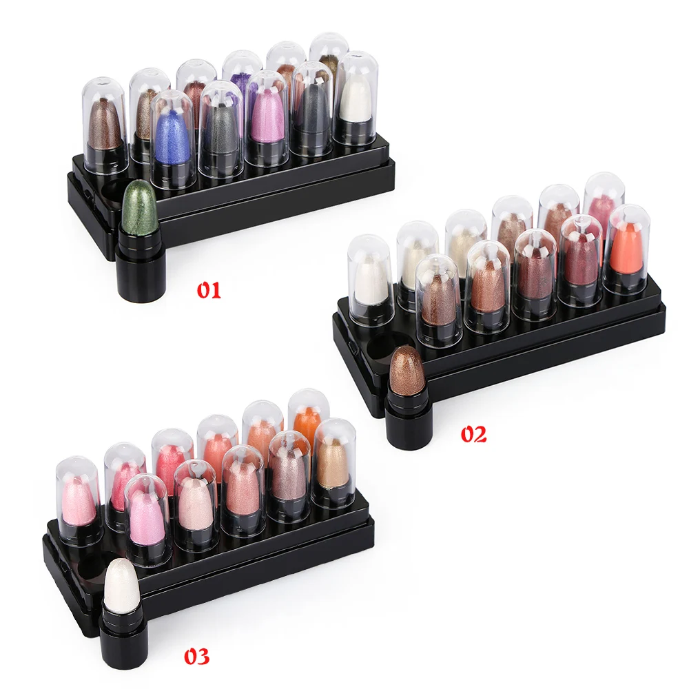 

12 Pcs/Set Eye Shadow Pencil Highlighter Makeup Waterproof Cosmetic Multicolor Metallic Eye Shadow Eyeliner Beauty Make up Tools