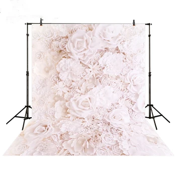 

S-2114 White Flower Wedding Photo Background Backdrop Vinyl Baby Newborn Child